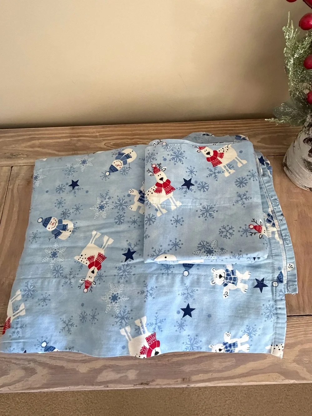 Winter/Christmas Polar Bear, Reindeer, Snowman Twin Bedding Set ☃️